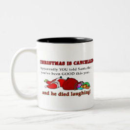 Weihnachten wird abgesagt zweifarbige tasse