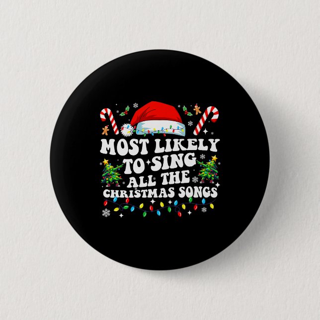 Weihnachten wird wahrscheinlich alle Weihnachtslie Button (Vorderseite)