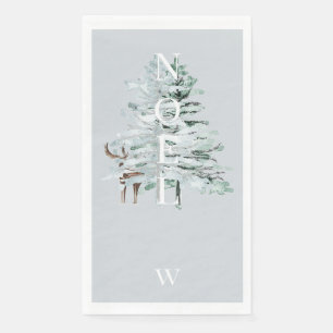 Weihnachten Woodland Dez Monogram Winter Blue Holi Serviette