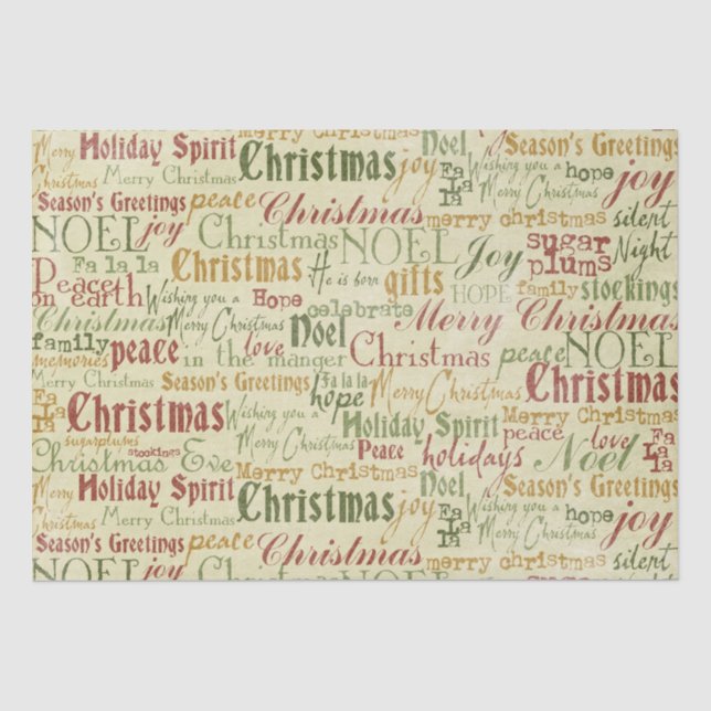 Weihnachten Word Kunstzettel Seidenpapier (Vorderseite)
