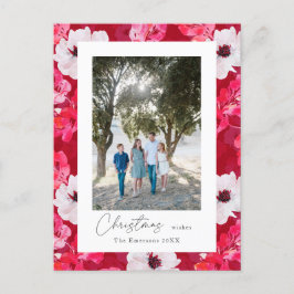 Weihnachten wünscht Boho Aquarellanemonen Postkarte