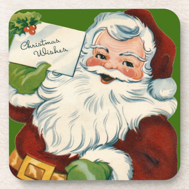 Weihnachten wünscht dem Weihnachtsmann Set von Cor Untersetzer (Vorderseite)