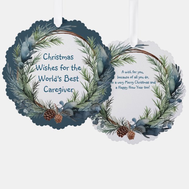 Weihnachten wünscht Grünkrautpfleger Ornament Karte (Vorderseite/Rückseite)
