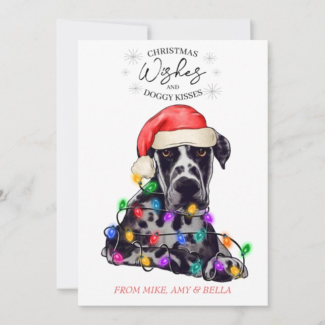 Weihnachten wünscht Hund Welpen Kisses Niedlichen  (Vorderseite)