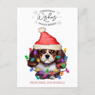 Weihnachten wünscht Hund Welpen Kisses Niedlichen Postkarte