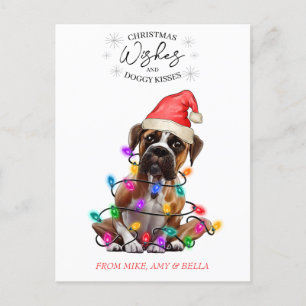 Weihnachten wünscht Hund Welpen Kisses Niedlichen Postkarte