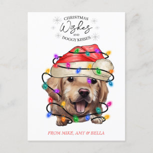 Weihnachten wünscht Hund Welpen Kisses Niedlichen Postkarte