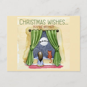 Weihnachten wünscht Kind & Kitt Cat Xmas Party Postkarte