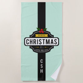Weihnachten wünscht kundenspezifisches Monogramm-H Strandtuch