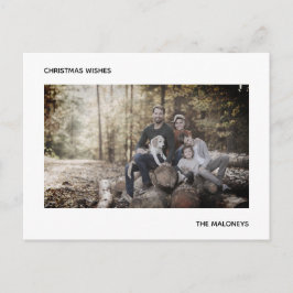 Weihnachten wünscht modernes Foto Schwarz-weißer S Postkarte