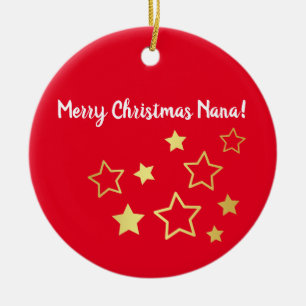 Weihnachten wünscht Nana mit Goldstars Keramik Ornament