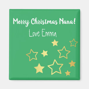 Weihnachten wünscht Nana mit Goldstars Magnet