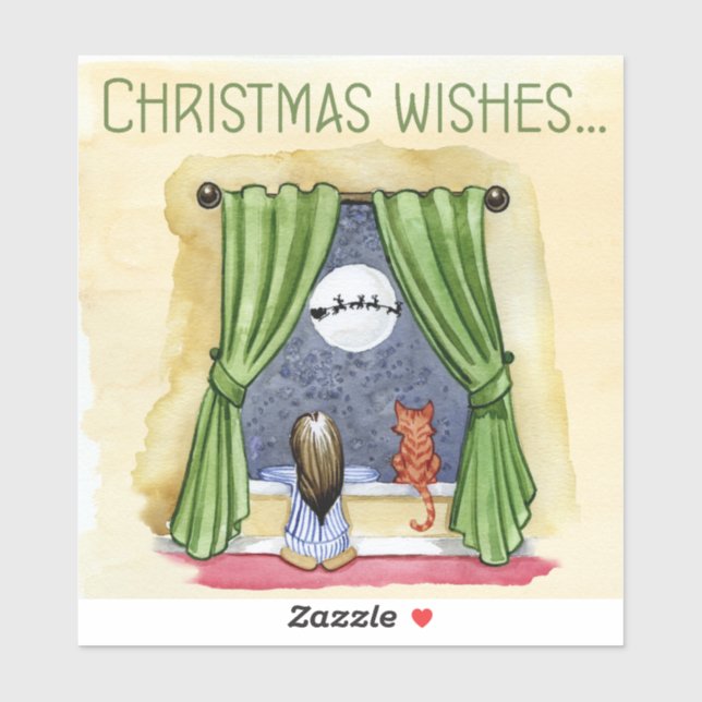 Weihnachten wünscht Niedliches Kind & Kitchen Weih Aufkleber (Blatt)