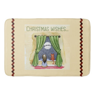 Weihnachten wünscht Niedliches Kind & Kitchen Weih Badematte