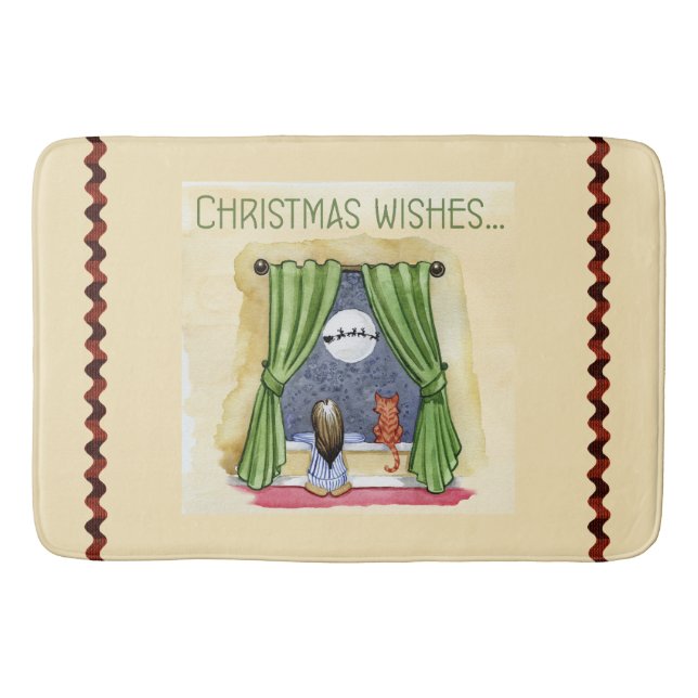 Weihnachten wünscht Niedliches Kind & Kitchen Weih Badematte (Vorderseite)
