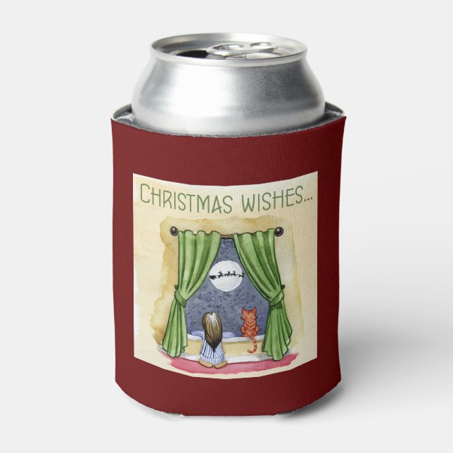 Weihnachten wünscht Niedliches Kind & Kitchen Weih Dosenkühler (Kanne Vorderseite)