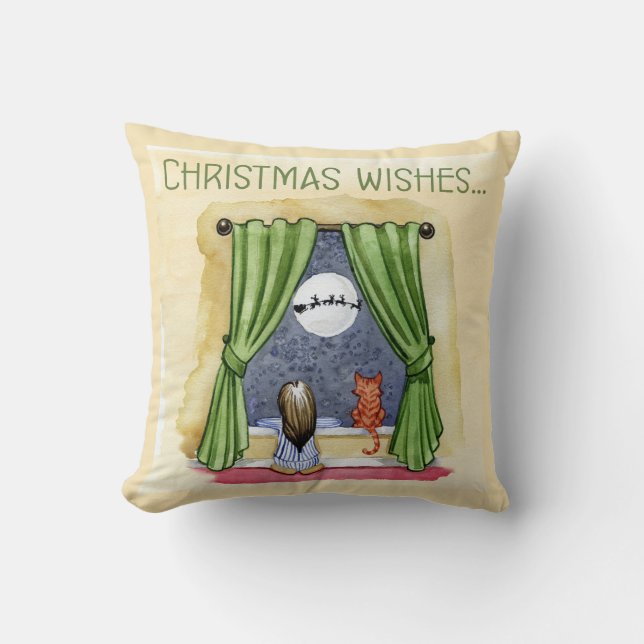 Weihnachten wünscht Niedliches Kind & Kitchen Weih Kissen (Vorderseite)