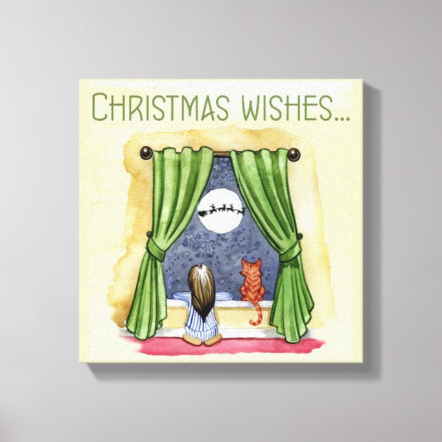 Weihnachten wünscht Niedliches Kind & Kitchen Weih Leinwanddruck (Vorderseite)