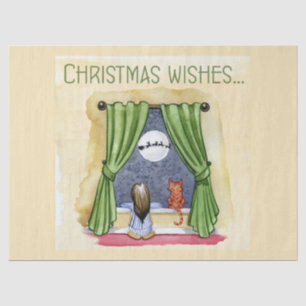 Weihnachten wünscht Niedliches Kind & Kitchen Weih Seidenpapier