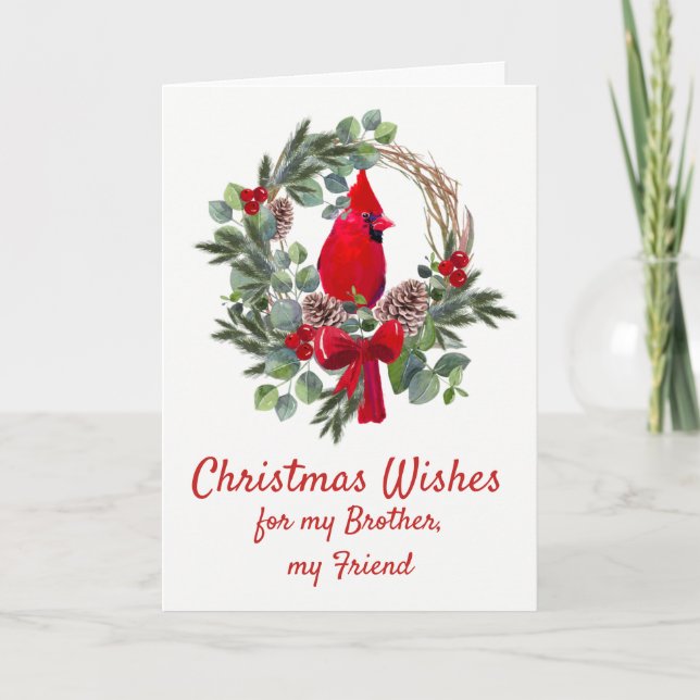 Weihnachten wünscht Red Kardinal Friend Brother Ho (Vorderseite)