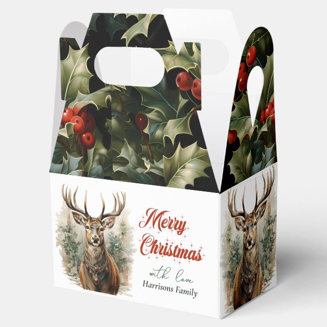 Weihnachten wünscht Rustic Rentier Geschenkschachtel (Geöffnet)