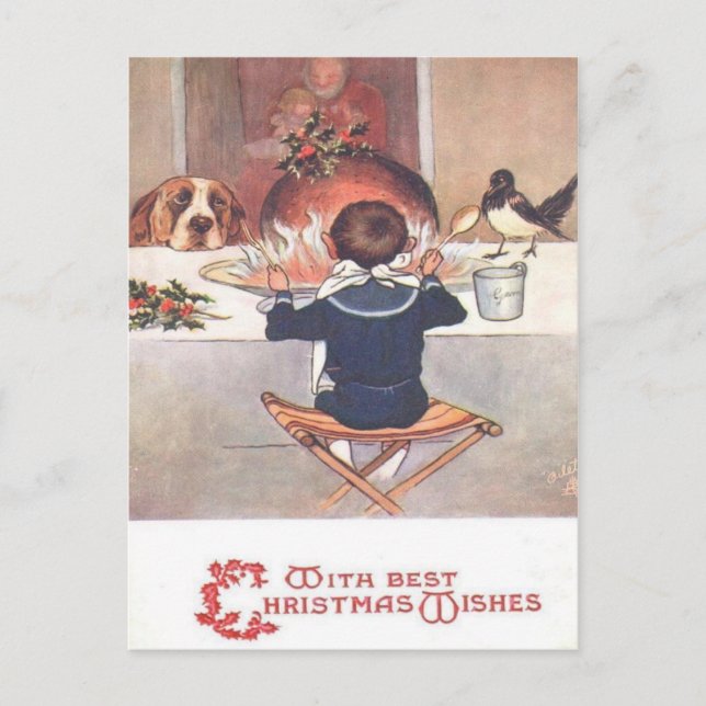 Weihnachten wünscht Vintag 1906 Weihnachtskarte (Vorderseite)