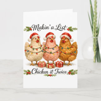 Weihnachten Xmas Farm Leben Liste Erstellen Huhn E Karte