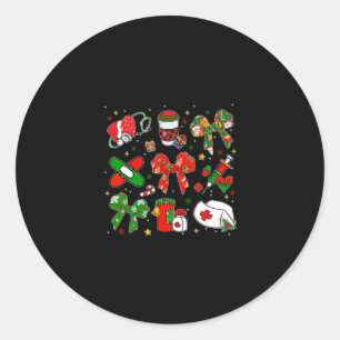 Weihnachten Xmas Kokette Schleife Rn Cna Icu Schru Runder Aufkleber