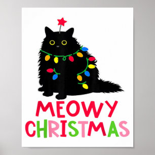 Weihnachten Xmas Lichter schwarze Katzen-Pyjamas F Poster