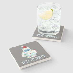 Weihnachten Yeti zu Party T - Shirt Niedlich Yeti Steinuntersetzer