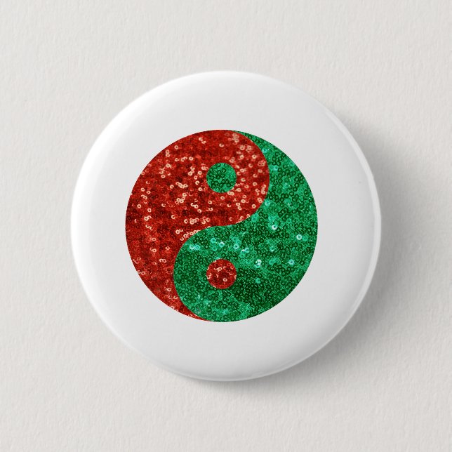 Weihnachten Yin Yang Button (Vorderseite)