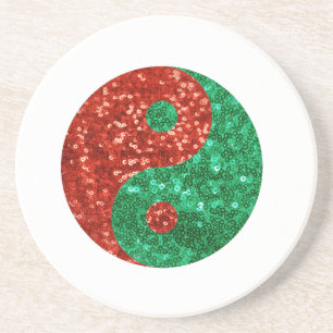 Weihnachten Yin Yang Sandstein Untersetzer