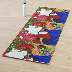 Weihnachten - Yoga Matts - Schwarzer Weihnachtsman Yogamatte