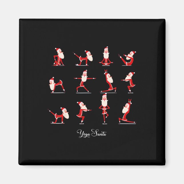 Weihnachten Yoga Pose Santa Namaste Namasleigh Magnet (Vorne)