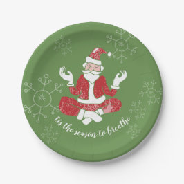 Weihnachten Yoga Santa Season zum Atmen Pappteller
