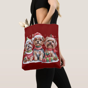 Weihnachten Yorkshire Terrier Hunde Liebhaber Tasche