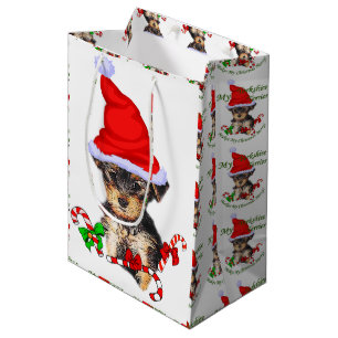 Weihnachten Yorkshires Terrier Mittlere Geschenktüte