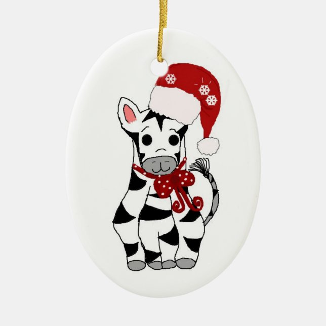 Weihnachten Zebra Keramik Ornament (Vorne)