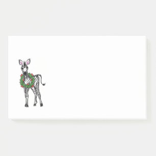Weihnachten Zebra, Rot-Grün-Heiliger Kranz Post-it Klebezettel