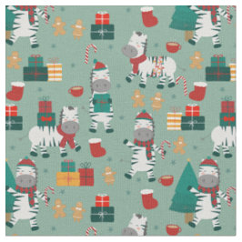 Weihnachten zebra santa Winterurlaub hässliche Wei Stoff