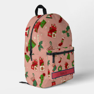 Weihnachten Zeichnend Individuelle Name Bedruckter Rucksack