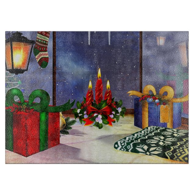 Weihnachten Zeit Reflektionen Schneidebrett (Vorderseite)