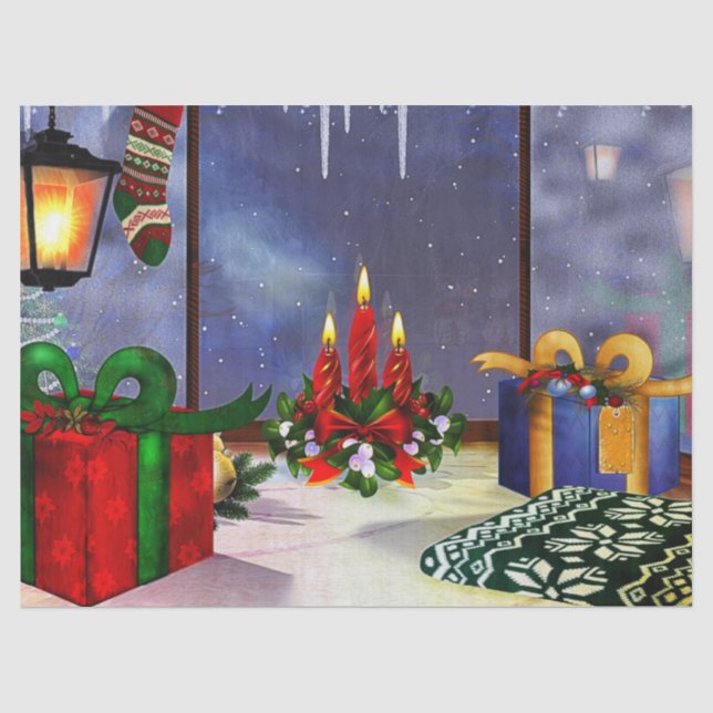 Weihnachten Zeit Reflektionen Urlaub Seidenpapier (Vorderseite)