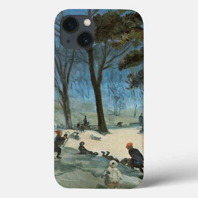 Weihnachten, Zentralpark im Winter Glackens Case-Mate iPhone Hülle (Rückseite)