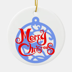 Weihnachten, Ziergegenstände mit Dekorball 17 Keramik Ornament
