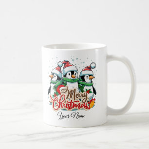Weihnachten, Ziergegenstände mit Pinguinen 05 Kaffeetasse