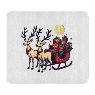 Weihnachten zu Halloween Reindeer Pumpkin-Geschenk Schneidebrett