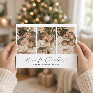 Weihnachten zu Hause Drei-Foto-Familien-Weihnachts