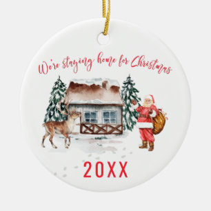 Weihnachten zu Hause Lustige Gedenkfeier 2020 Keramik Ornament