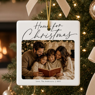 Weihnachten zu Hause Personalisiertes Familienfoto Keramikornament